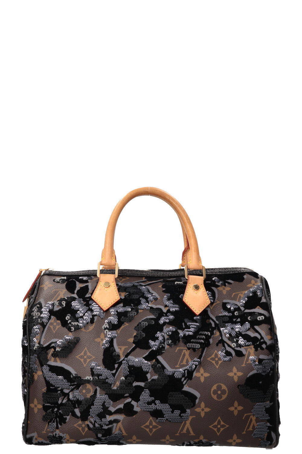 LOUIS VUITTON Fleur de Jais Speedy 30 Canvas Brown