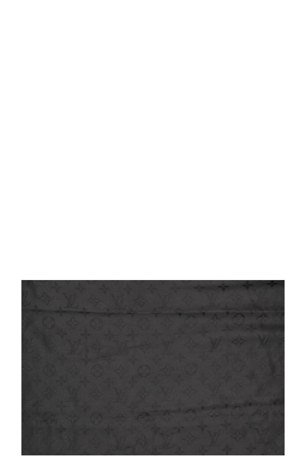 LOUIS VUITTON Fringed Scarf MNG Silk Black