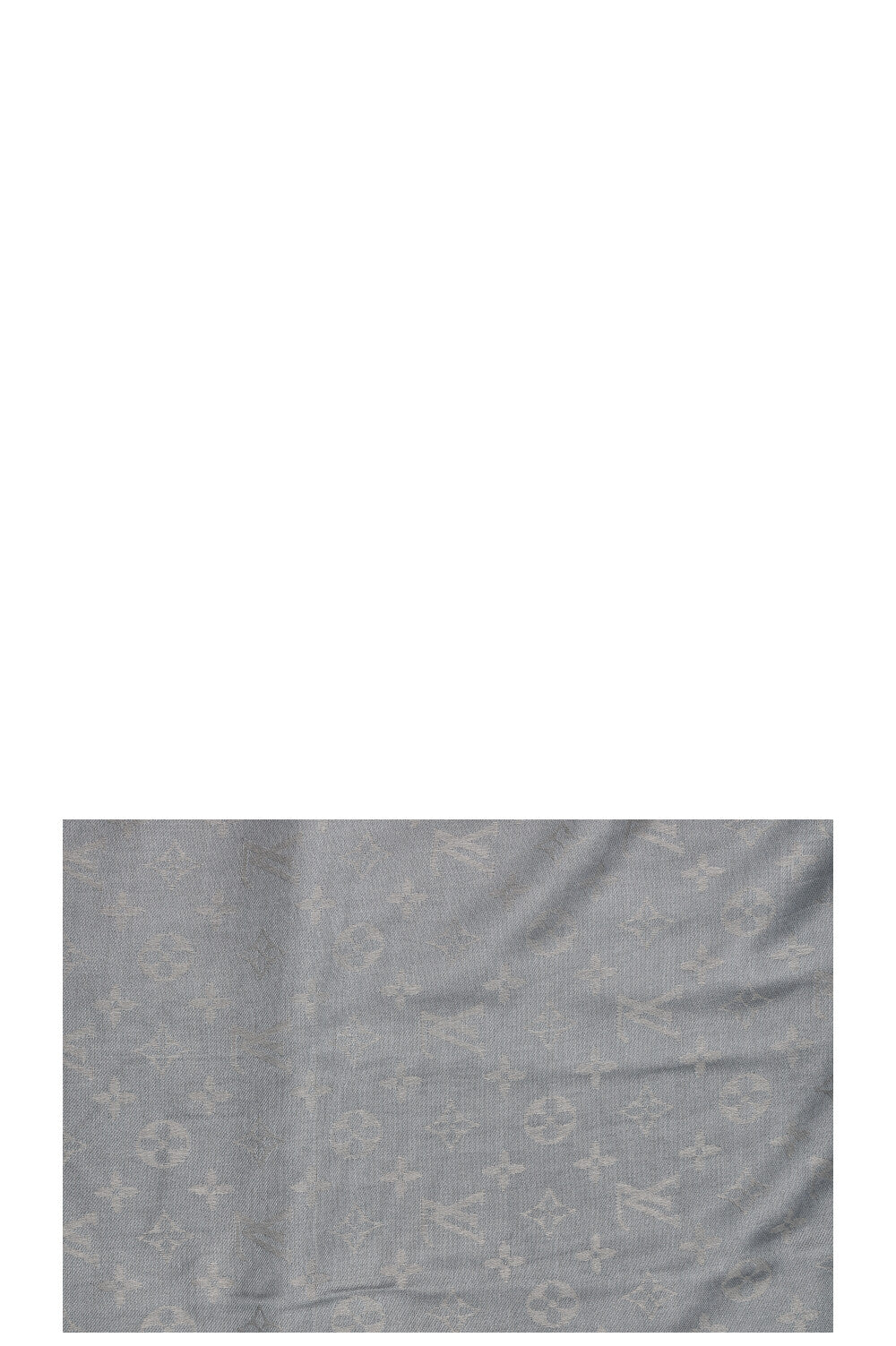 LOUIS VUITTON Fringed Scarf MNG Silk Blue