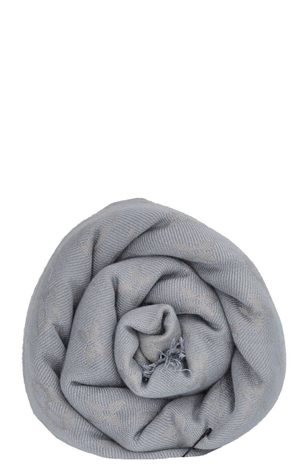 LOUIS VUITTON Fringed Scarf MNG Silk Blue