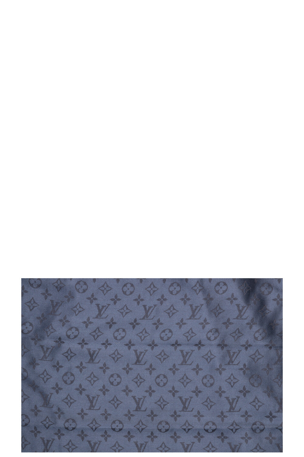LOUIS VUITTON Écharpe à Franges Monogramme Soie Marine