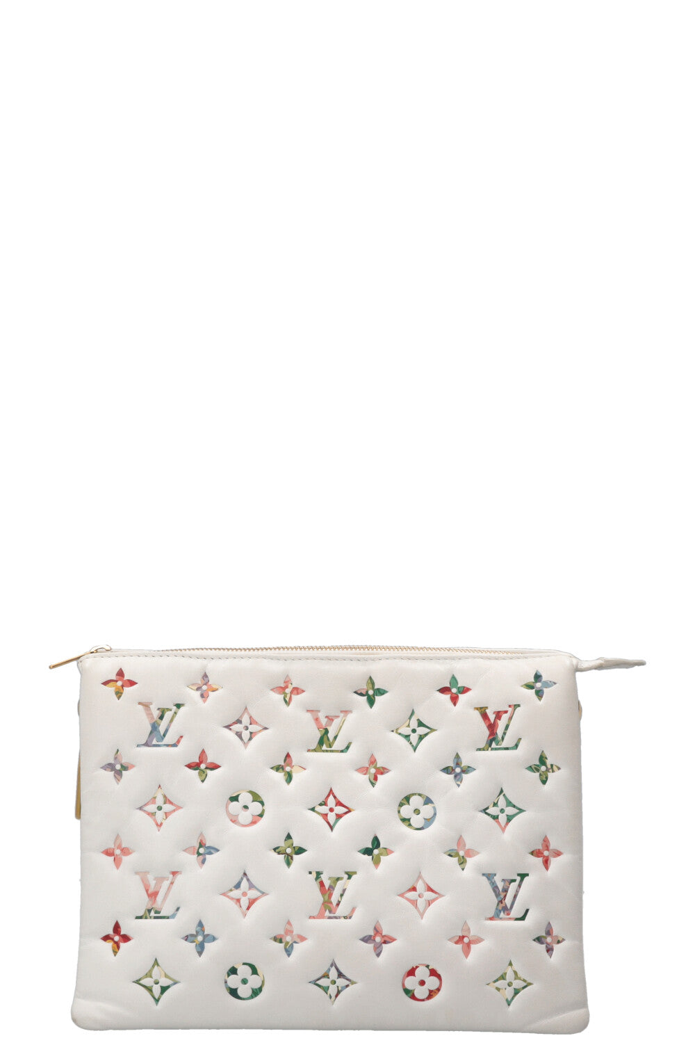 LOUIS VUITTON Garden Coussin PM Leather White Multicolor