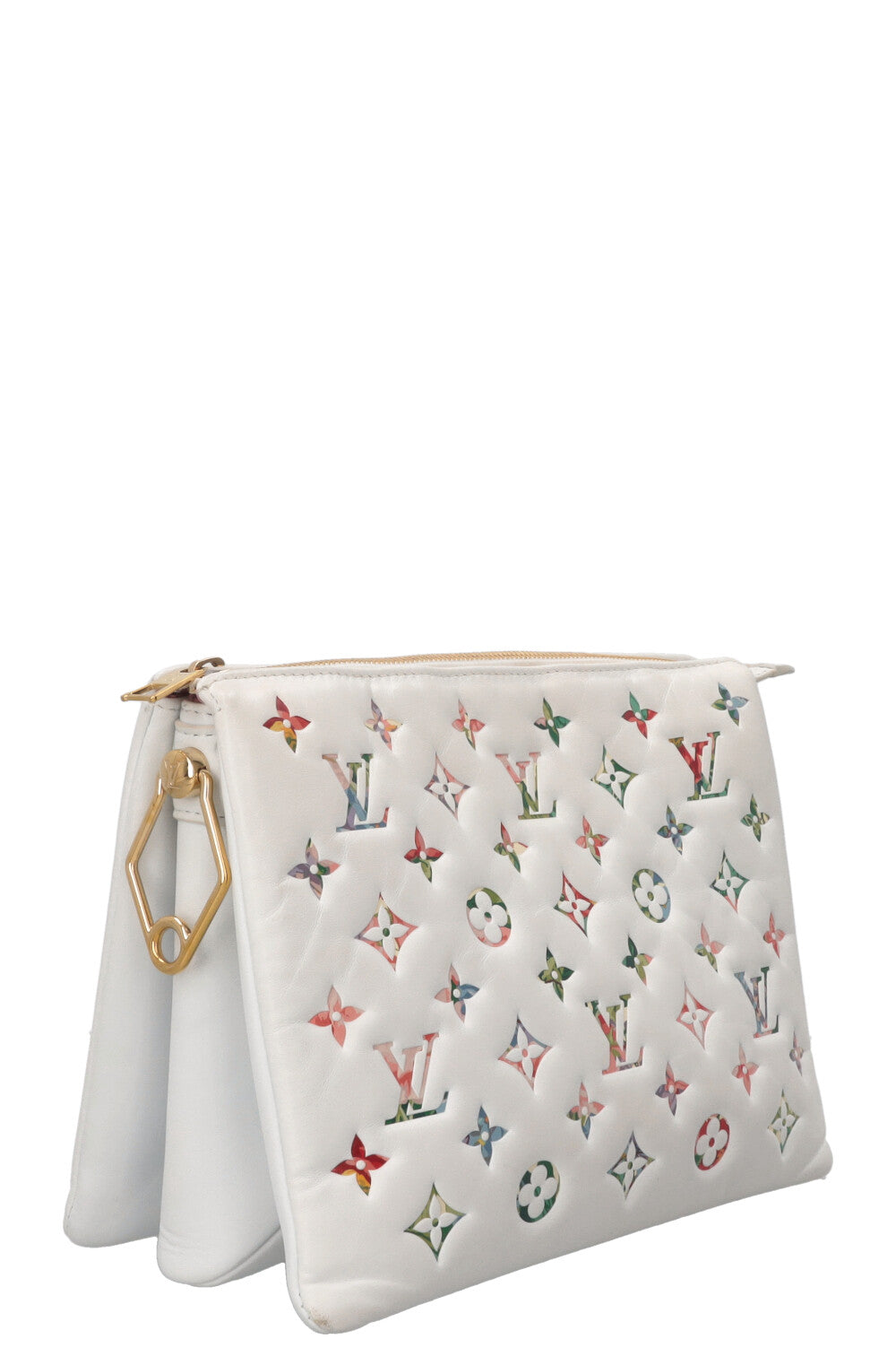 LOUIS VUITTON Garden Coussin PM Leather White Multicolor