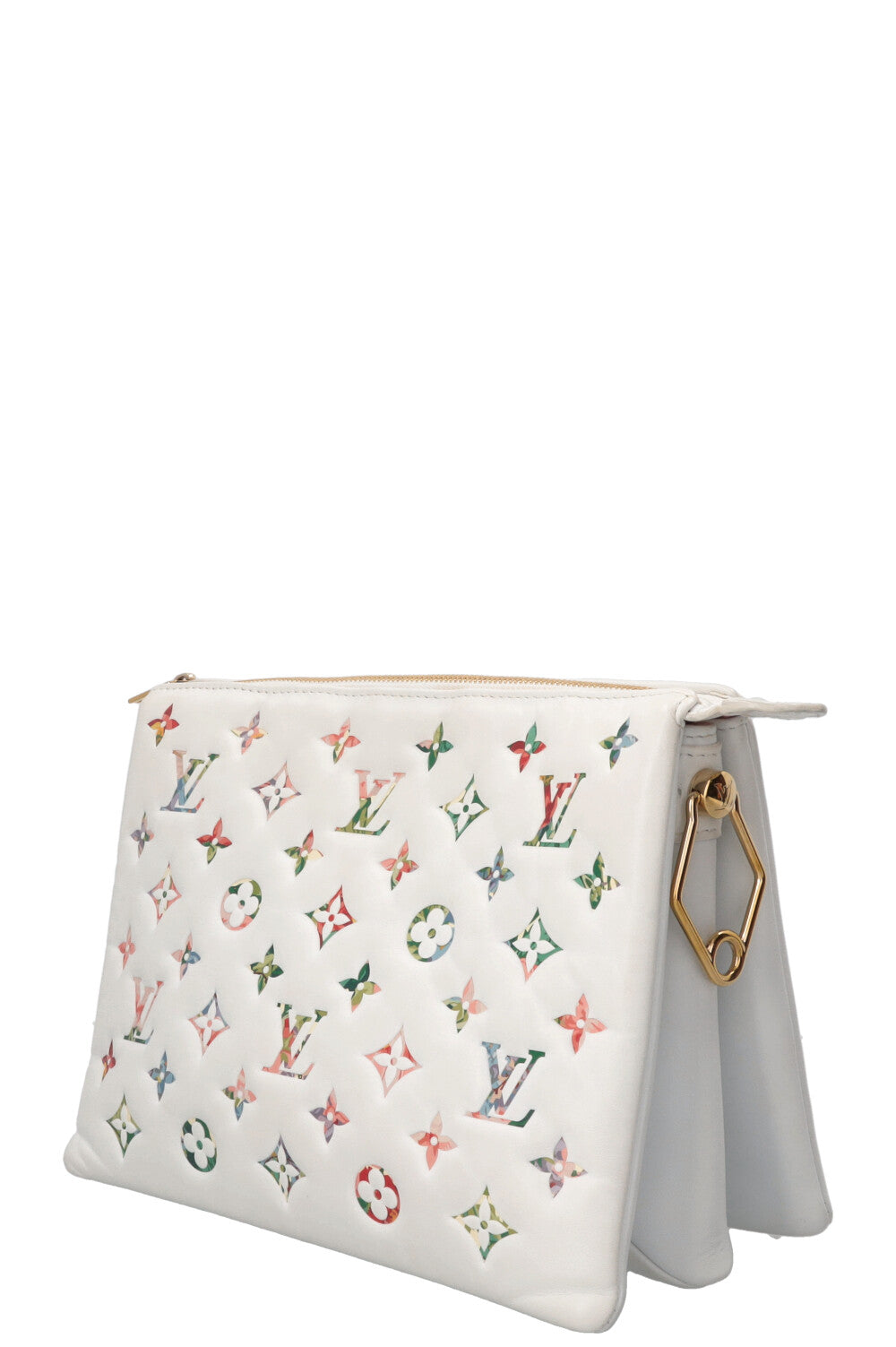 LOUIS VUITTON Garden Coussin PM Leather White Multicolor