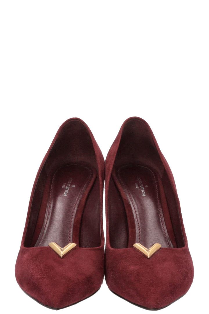 LOUIS VUITTON Heartbreaker Pumps Suede Burgundy