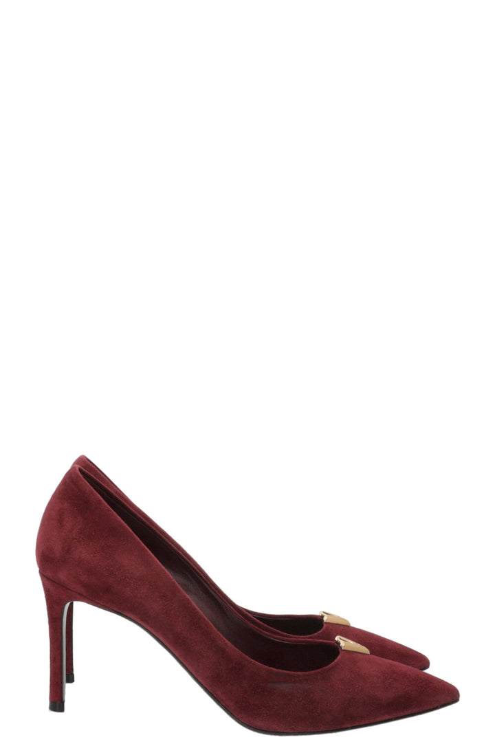 LOUIS VUITTON Heartbreaker Pumps Suede Burgundy