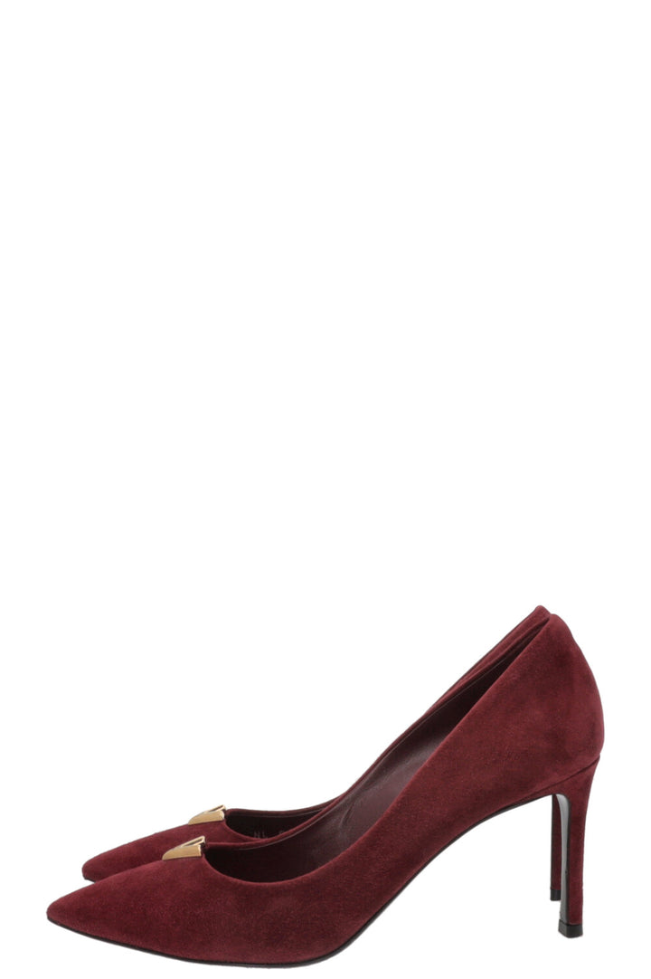 LOUIS VUITTON Heartbreaker Pumps Suede Burgundy