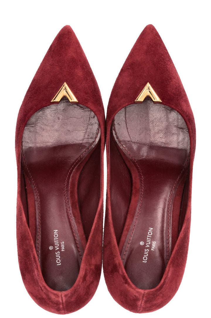 LOUIS VUITTON Heartbreaker Pumps Suede Burgundy