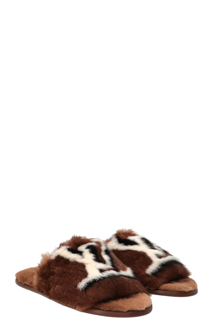 LOUIS VUITTON Homey Flat Mules Mink Brown