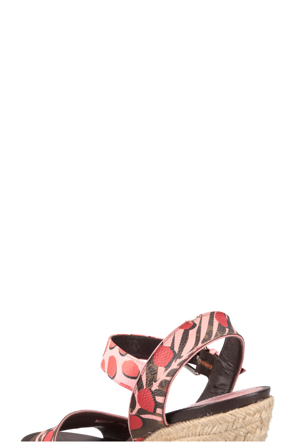 LOUIS VUITTON Jungle Dots Wedges Canvas Pink Red
