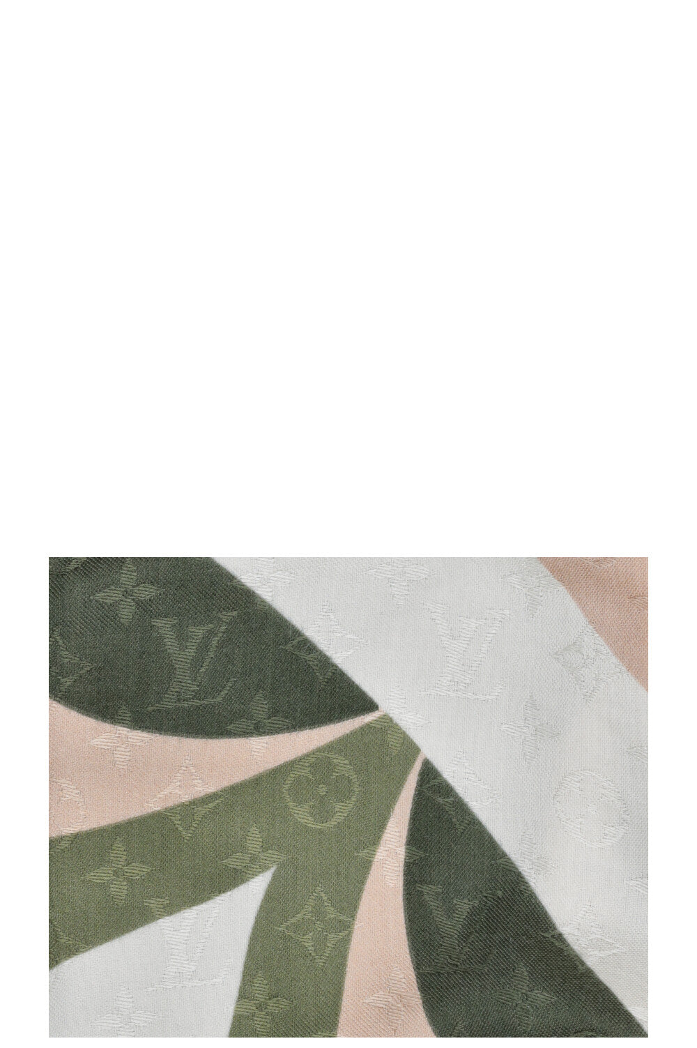 LOUIS VUITTON Kaleidogram Scarf MNG Slik Wool Green Beige
