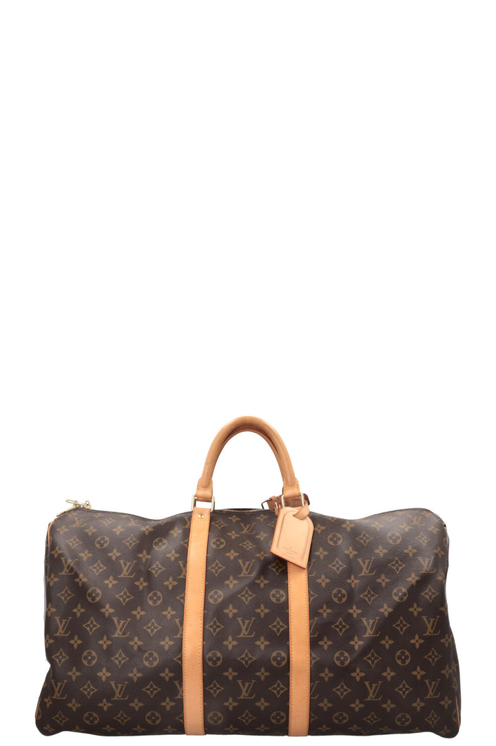 LOUIS VUITTON Keepall 55 Bandoulière Canvas Brown