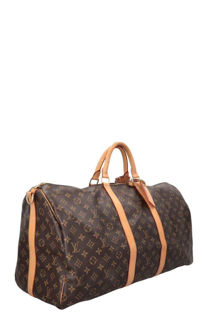 LOUIS VUITTON Keepall 55 Bandoulière Canvas Brown