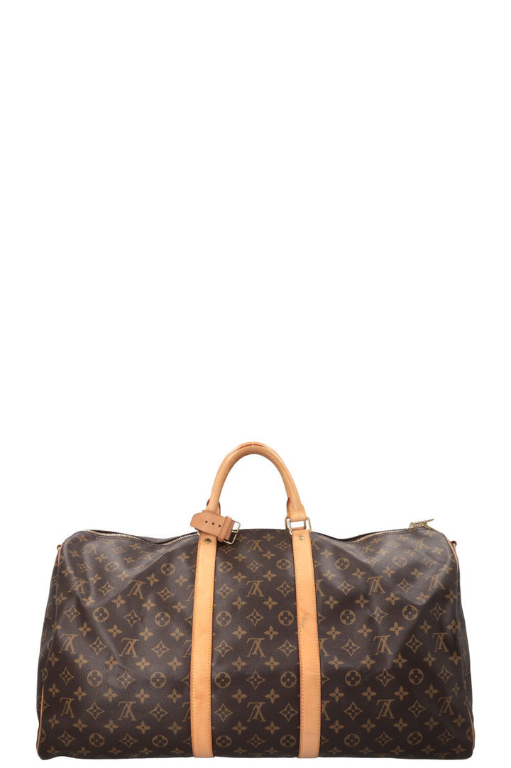 LOUIS VUITTON Keepall 55 Bandoulière Canvas Brown