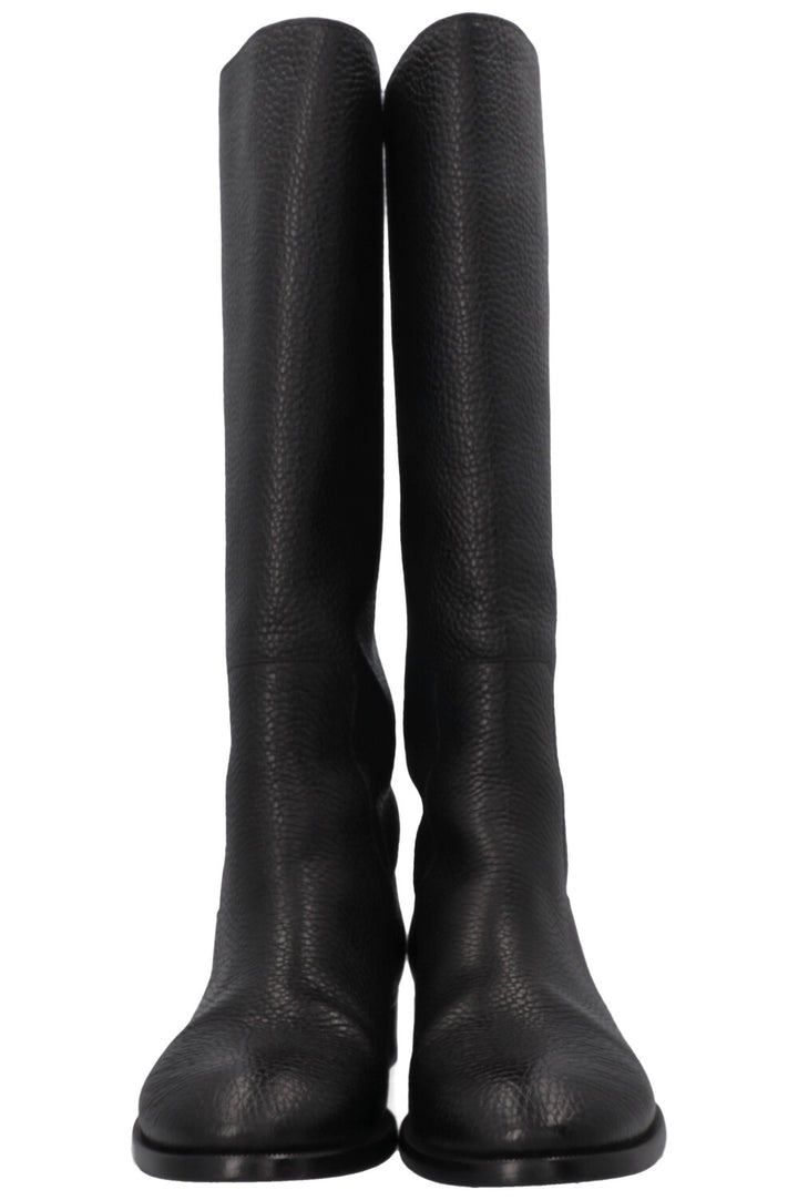 LOUIS VUITTON Knee High Boots Leather Black