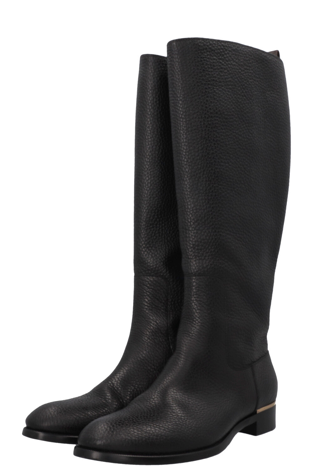 LOUIS VUITTON Knee High Boots Leather Black