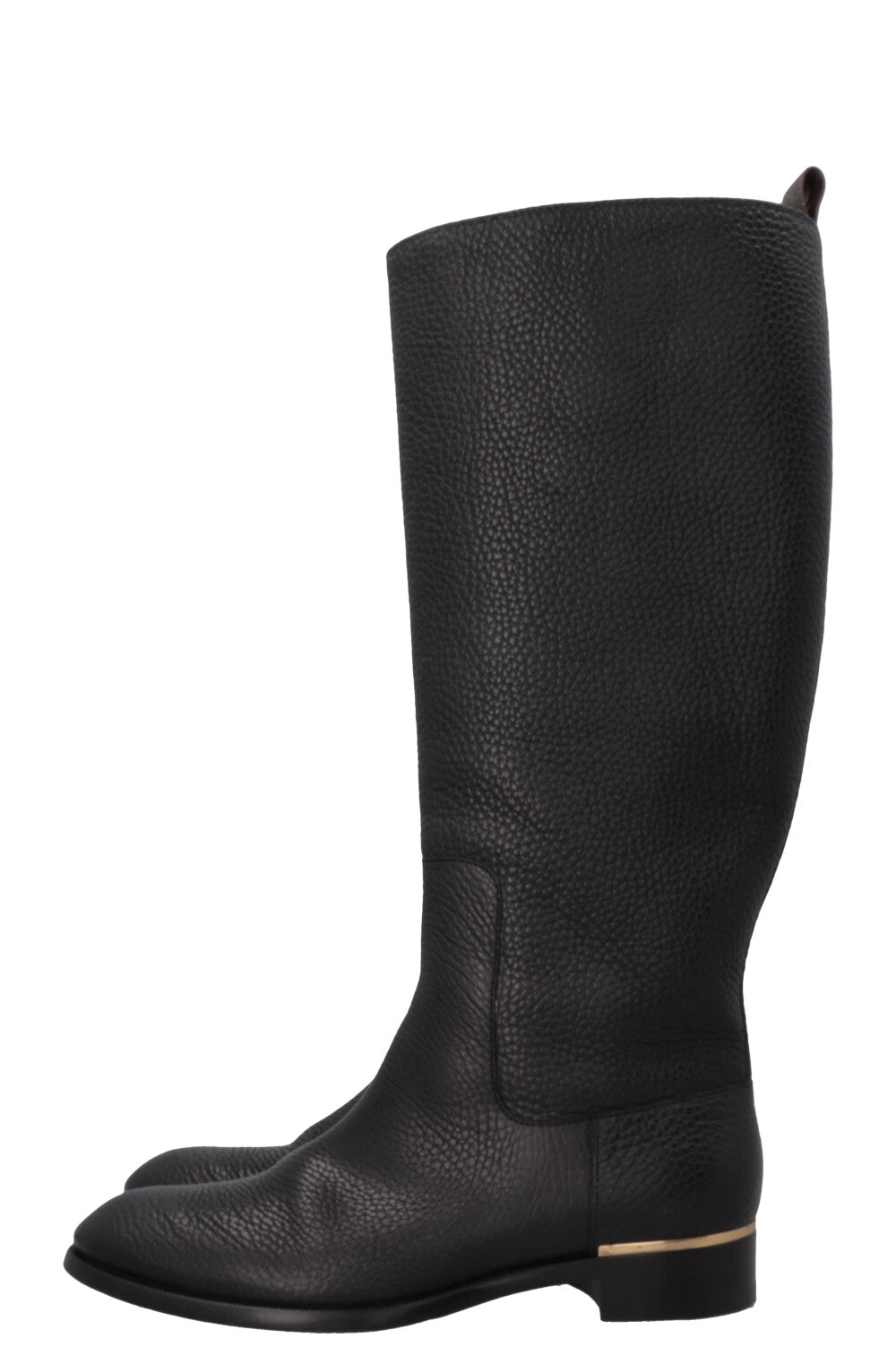 LOUIS VUITTON Knee High Boots Leather Black