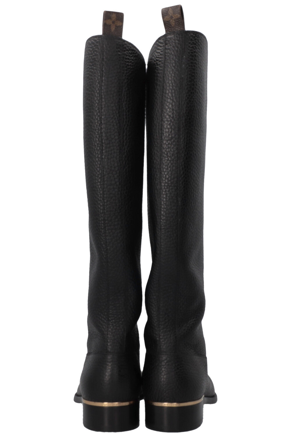 LOUIS VUITTON Knee High Boots Leather Black