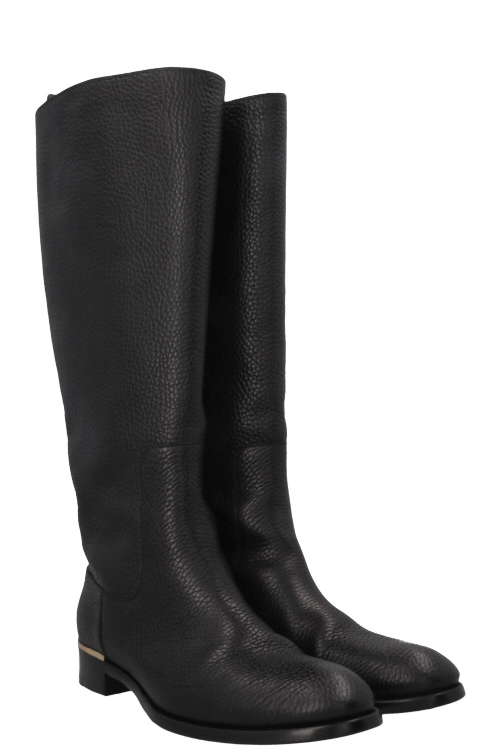 LOUIS VUITTON Knee High Boots Leather Black
