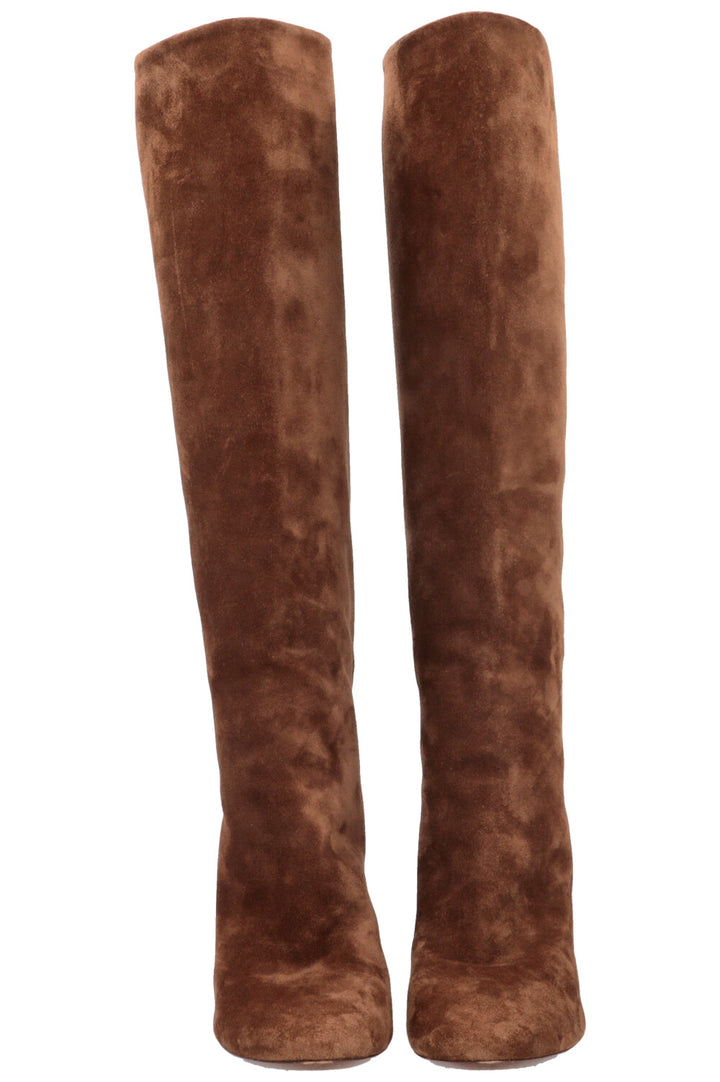 LOUIS VUITTON LV MNG Knee High Boots Suede Camel