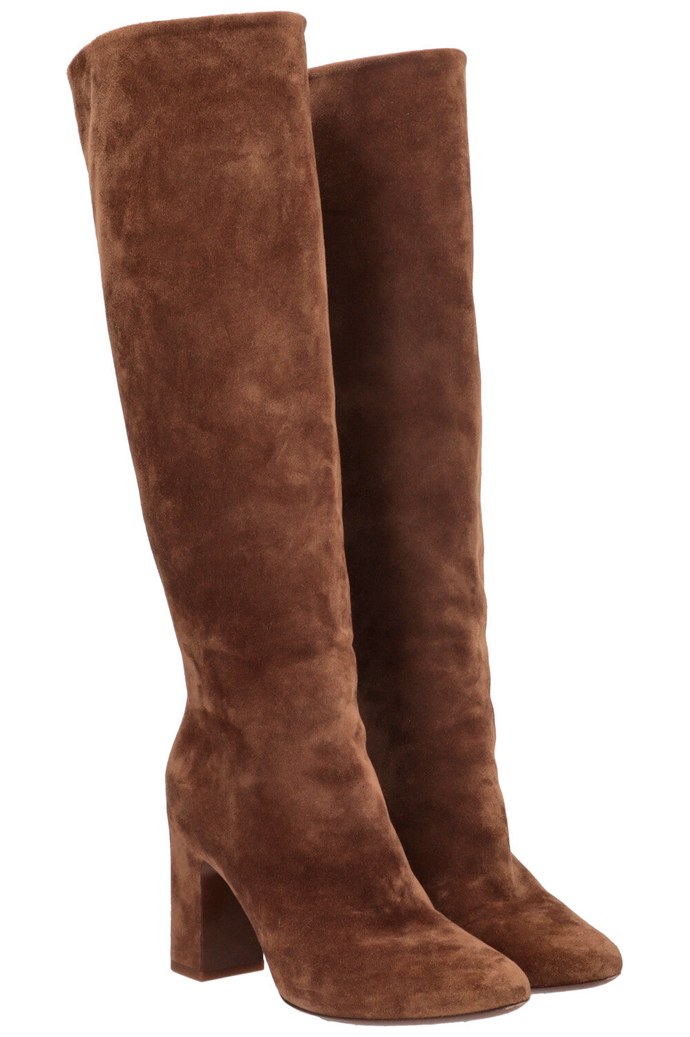 LOUIS VUITTON LV MNG Knee High Boots Suede Camel