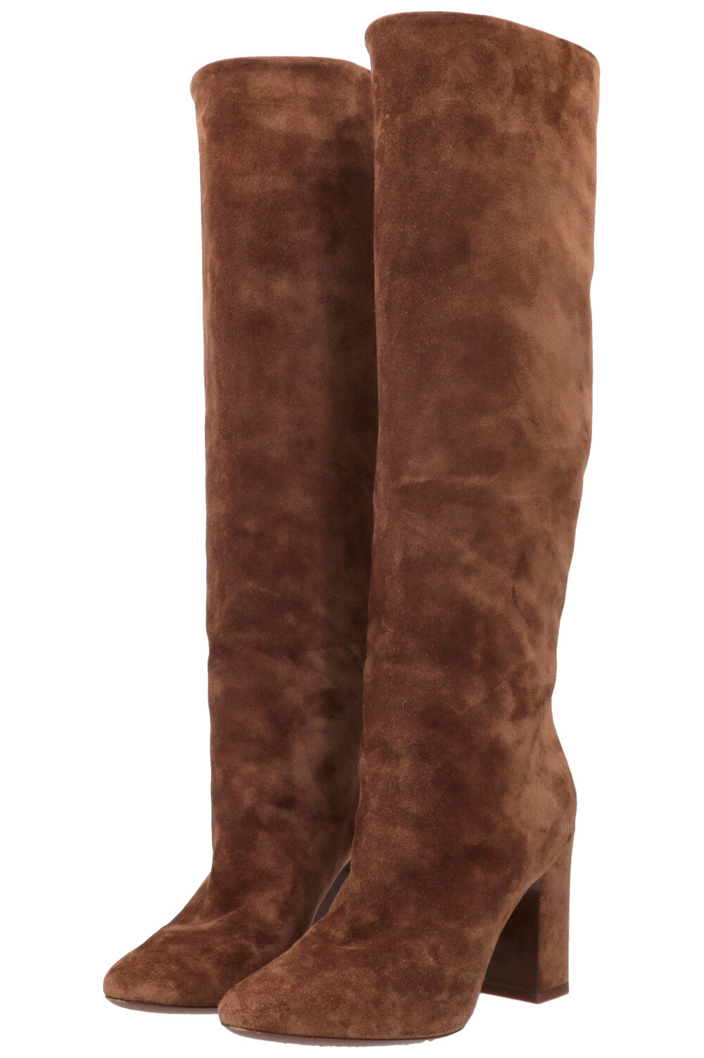 LOUIS VUITTON LV MNG Knee High Boots Suede Camel