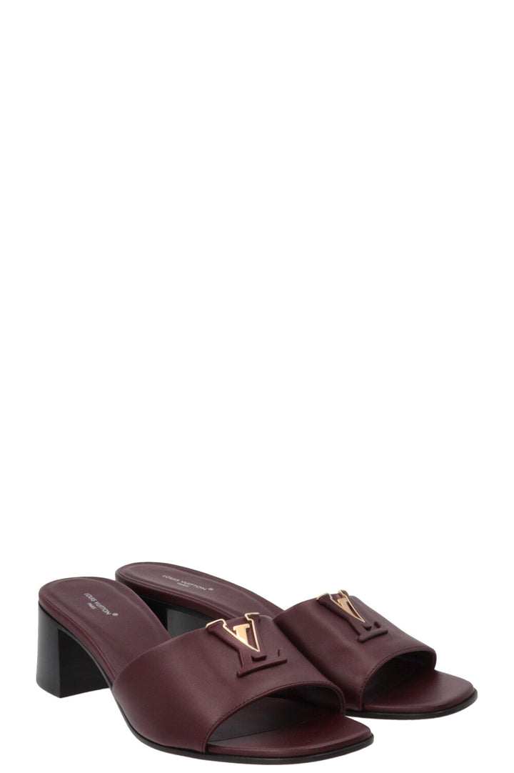 LOUIS VUITTON LV Mare Mules Leather Burgundy