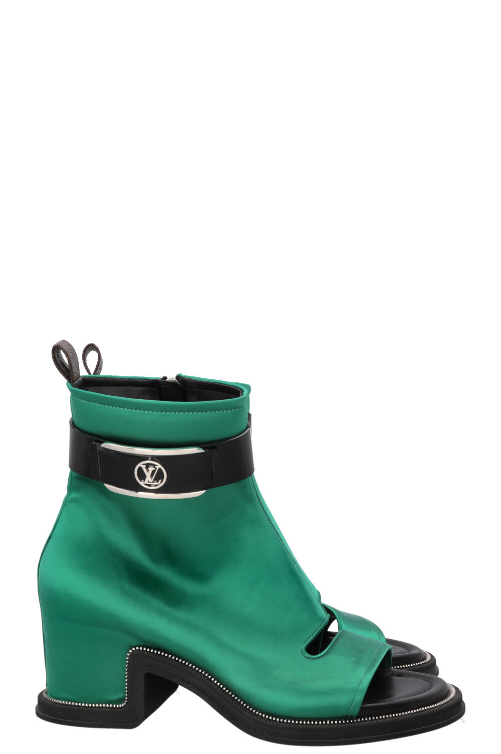 Bottines Louis Vuitton LV Moonlight en satin vert
