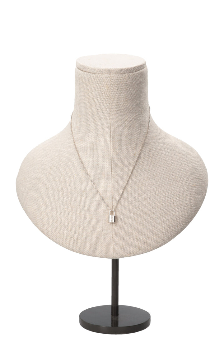 LOUIS VUITTON Lockit Necklace Silver