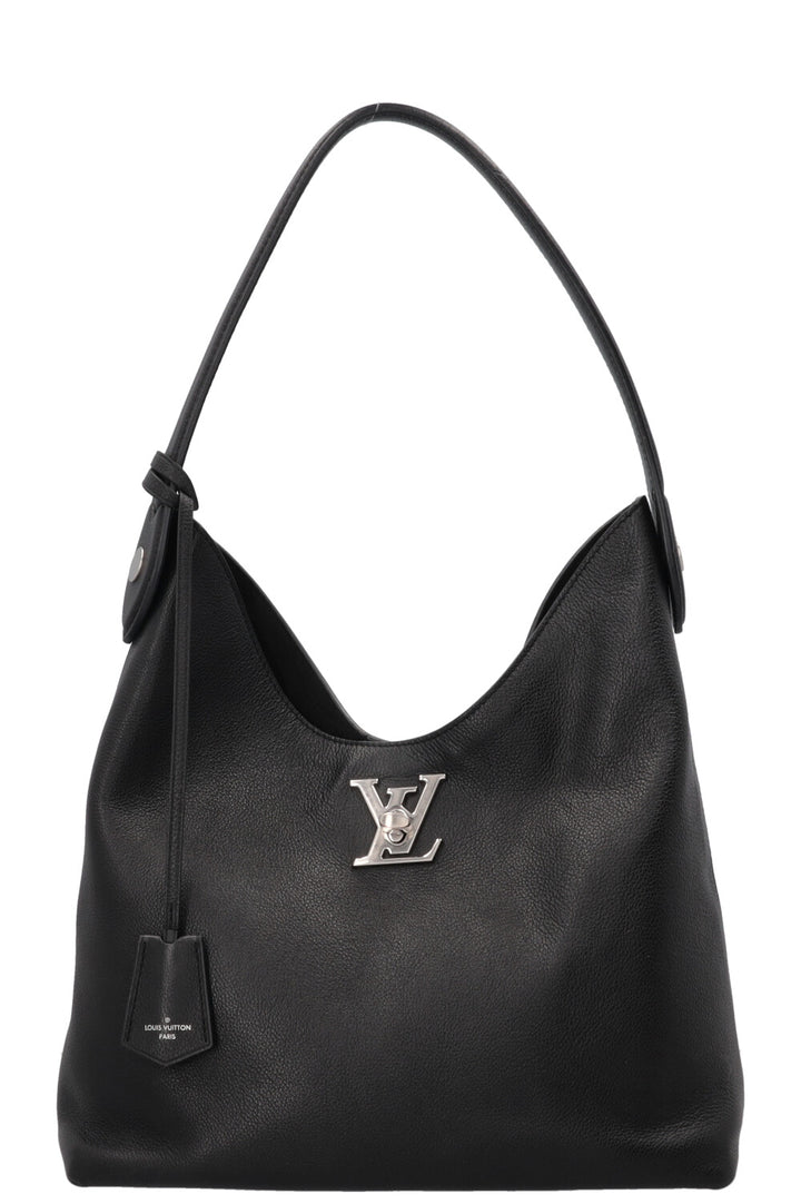 LOUIS VUITTON Lockme Hobo Bag Leather Black