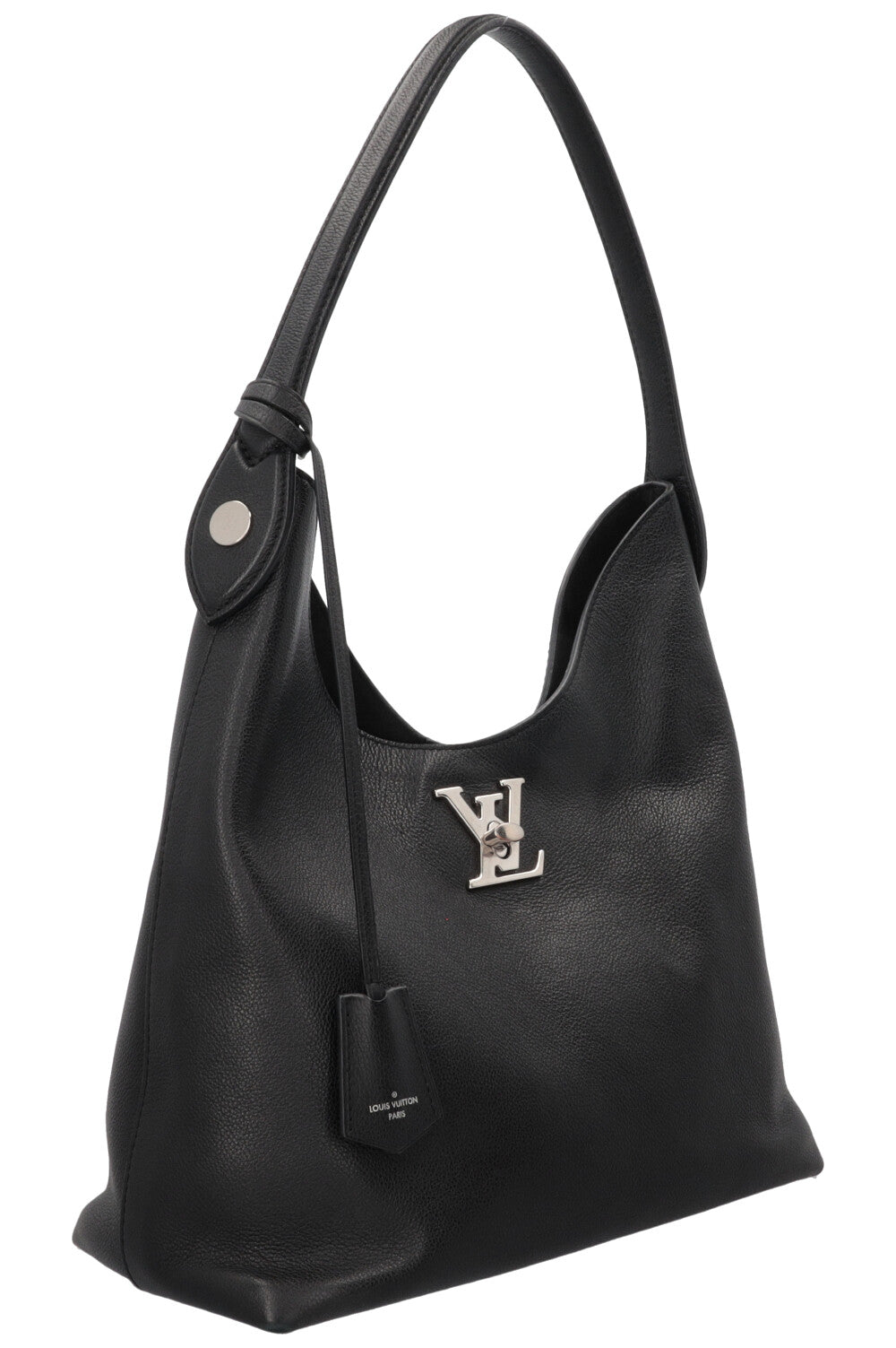 LOUIS VUITTON Lockme Hobo Bag Leather Black
