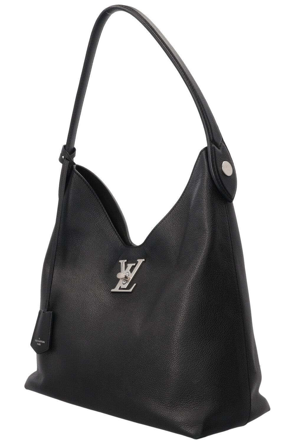 LOUIS VUITTON Lockme Hobo Bag Leather Black
