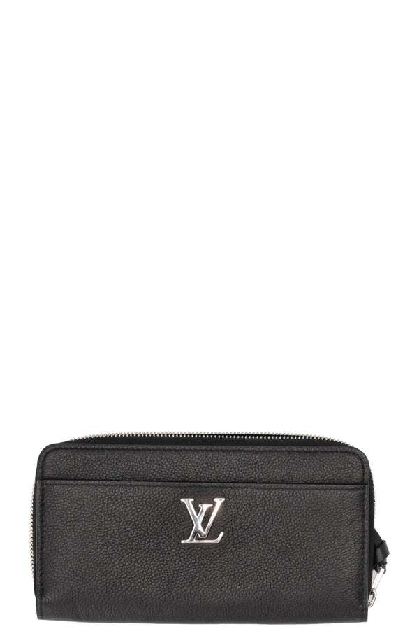 LOUIS VUITTON Lockme Zip Wallet Leather Black