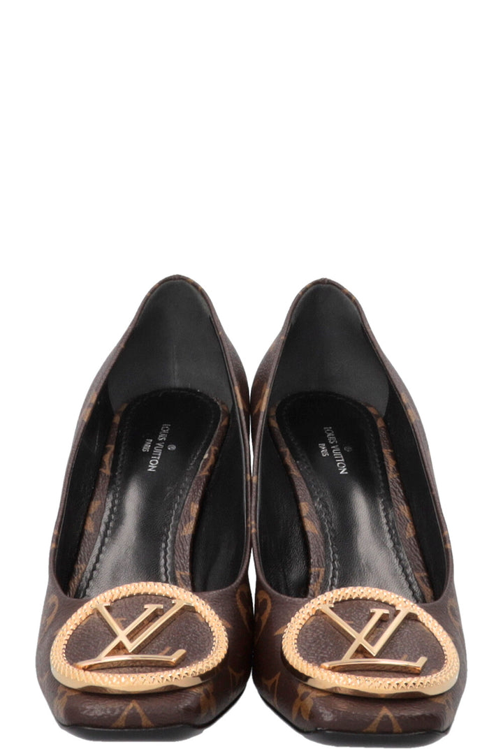 LOUIS VUITTON Madeleine Heels MNG Canvas Brown