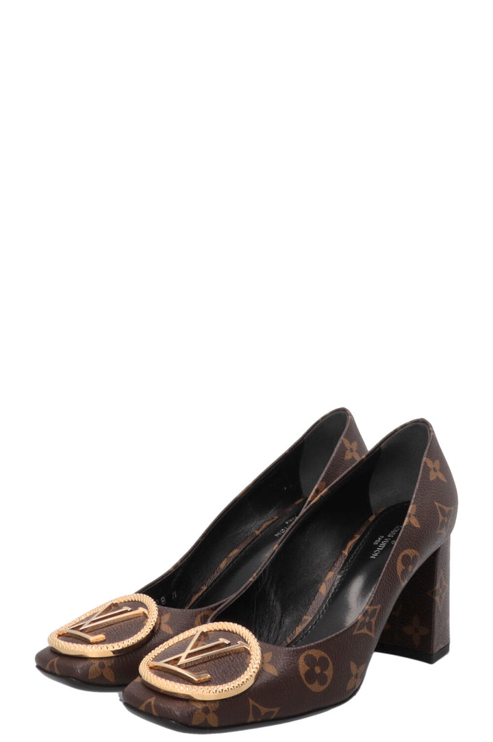LOUIS VUITTON Madeleine Heels MNG Canvas Brown