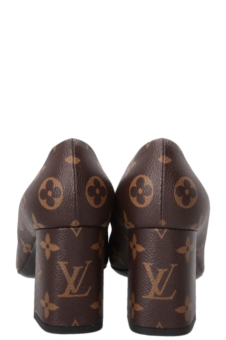 LOUIS VUITTON Madeleine Heels MNG Canvas Brown