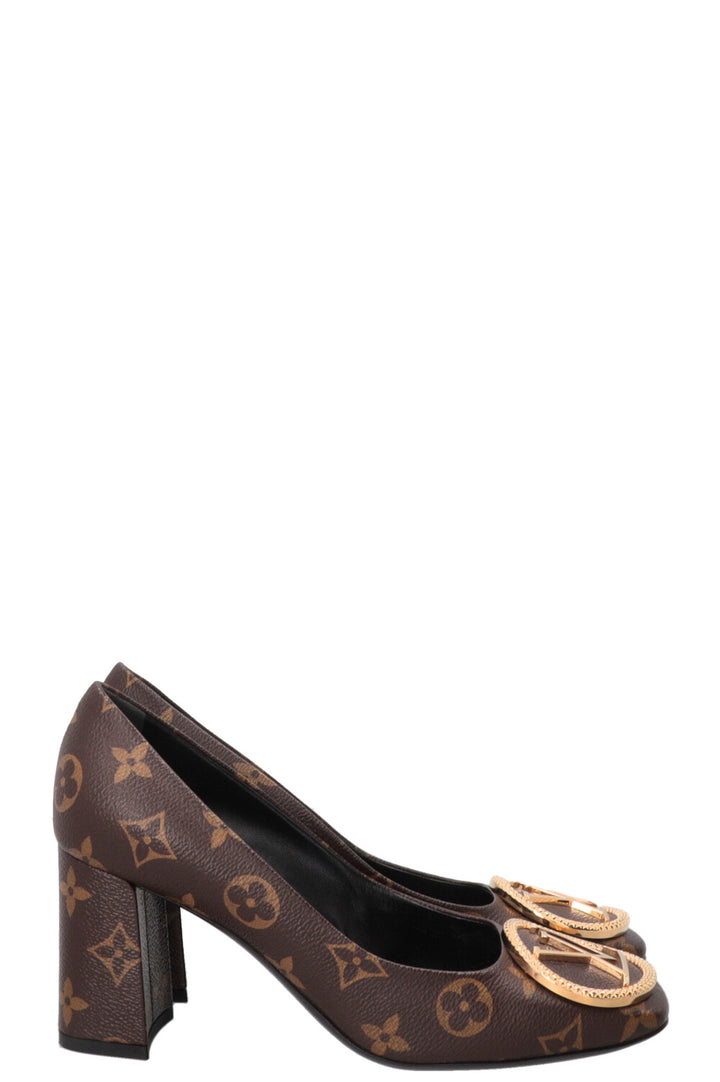 LOUIS VUITTON Madeleine Heels MNG Canvas Brown
