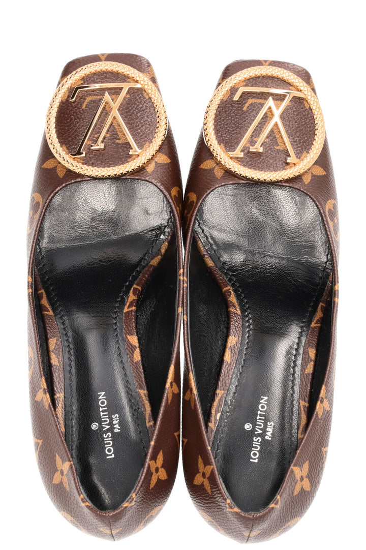 LOUIS VUITTON Madeleine Heels MNG Canvas Brown
