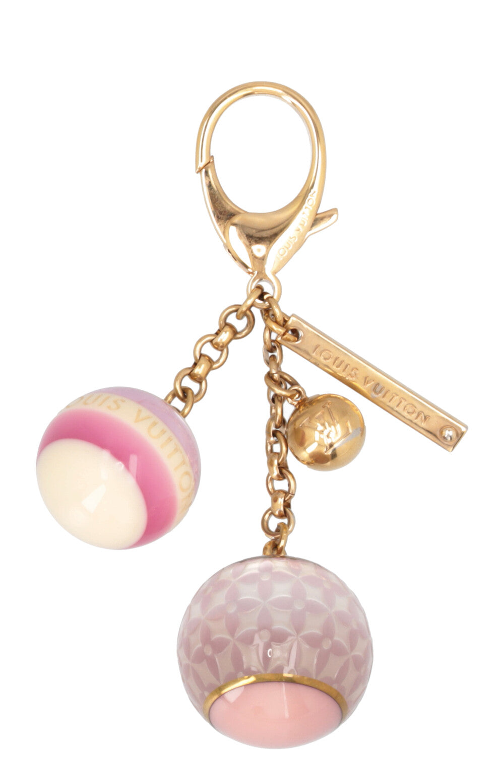 LOUIS VUITTON Mini Lin Croisette Charm Key Chain