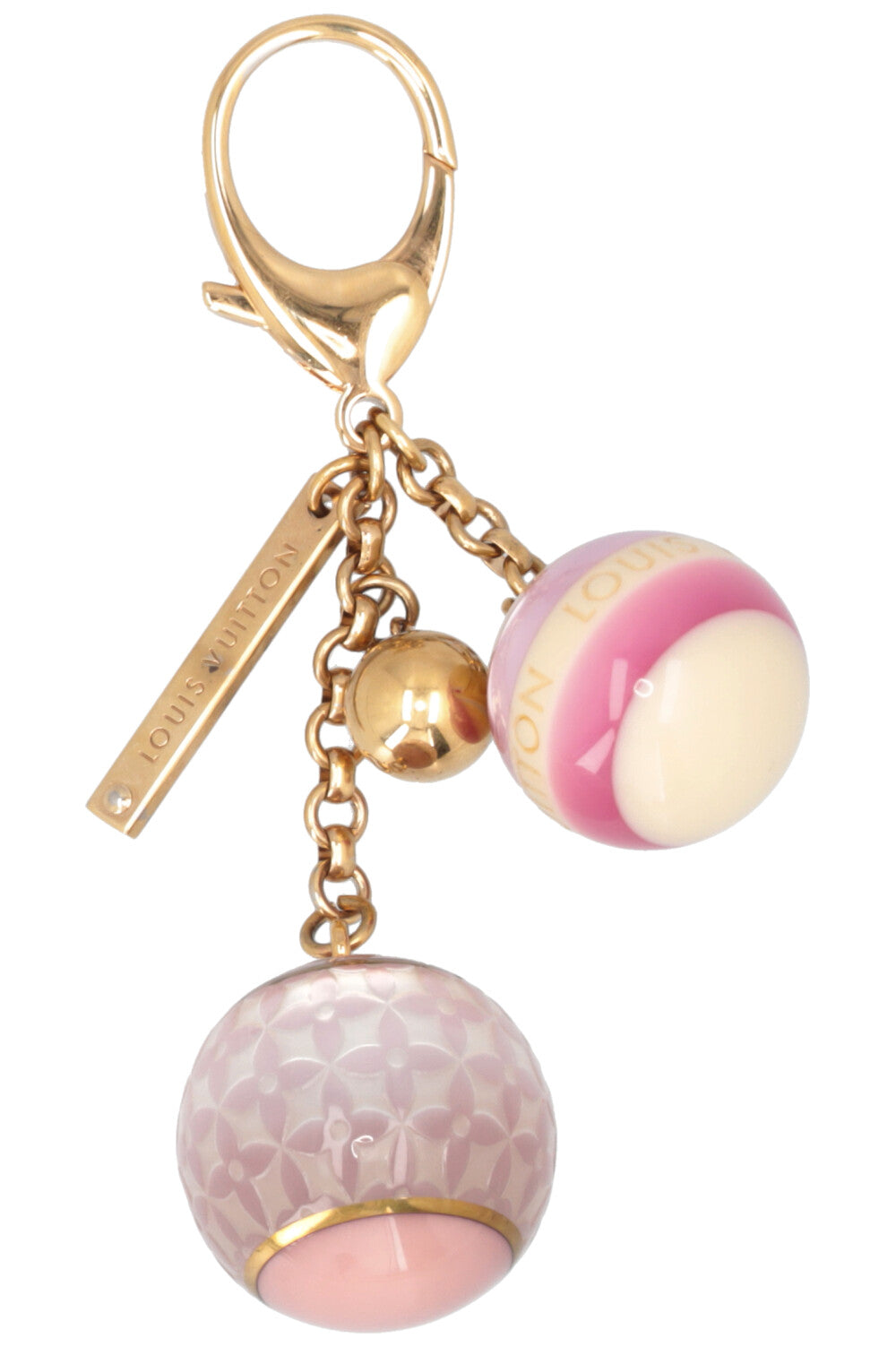 LOUIS VUITTON Mini Lin Croisette Charm Key Chain