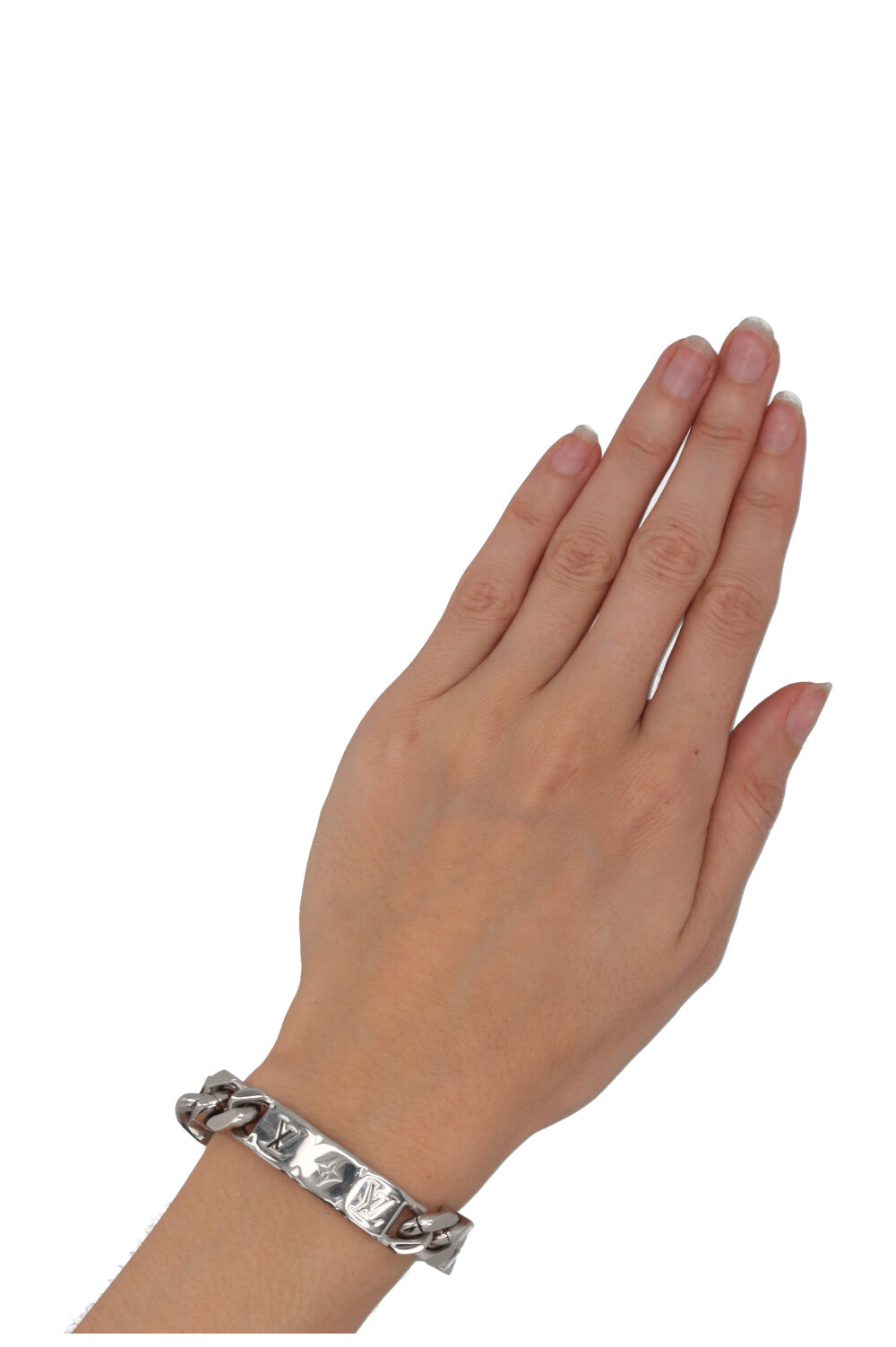 LOUIS VUITTON Monogram Chain Bracelet Silver