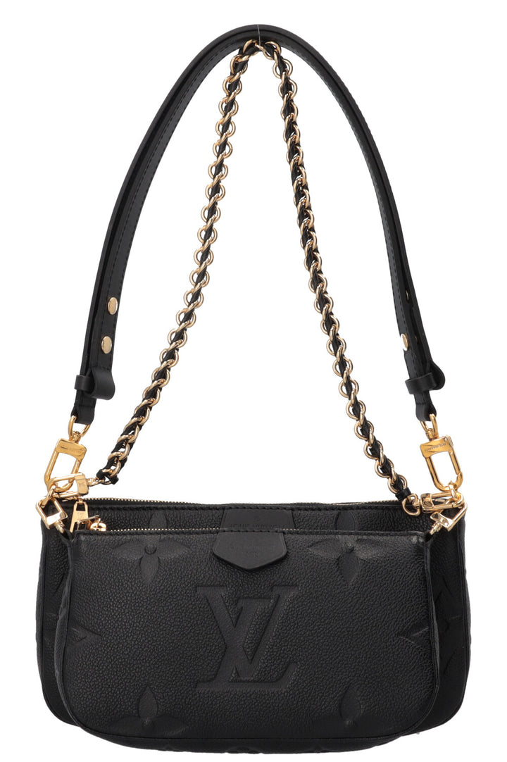 LOUIS VUITTON Multi Pochette Accessoires Cuir Empreinte Noir