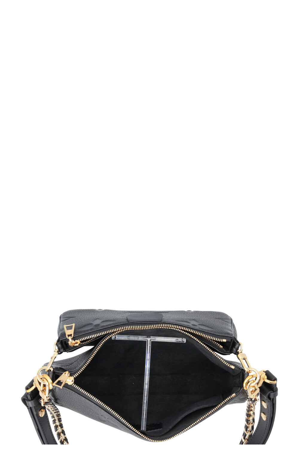 LOUIS VUITTON Multi Pochette Accessoires Cuir Empreinte Noir