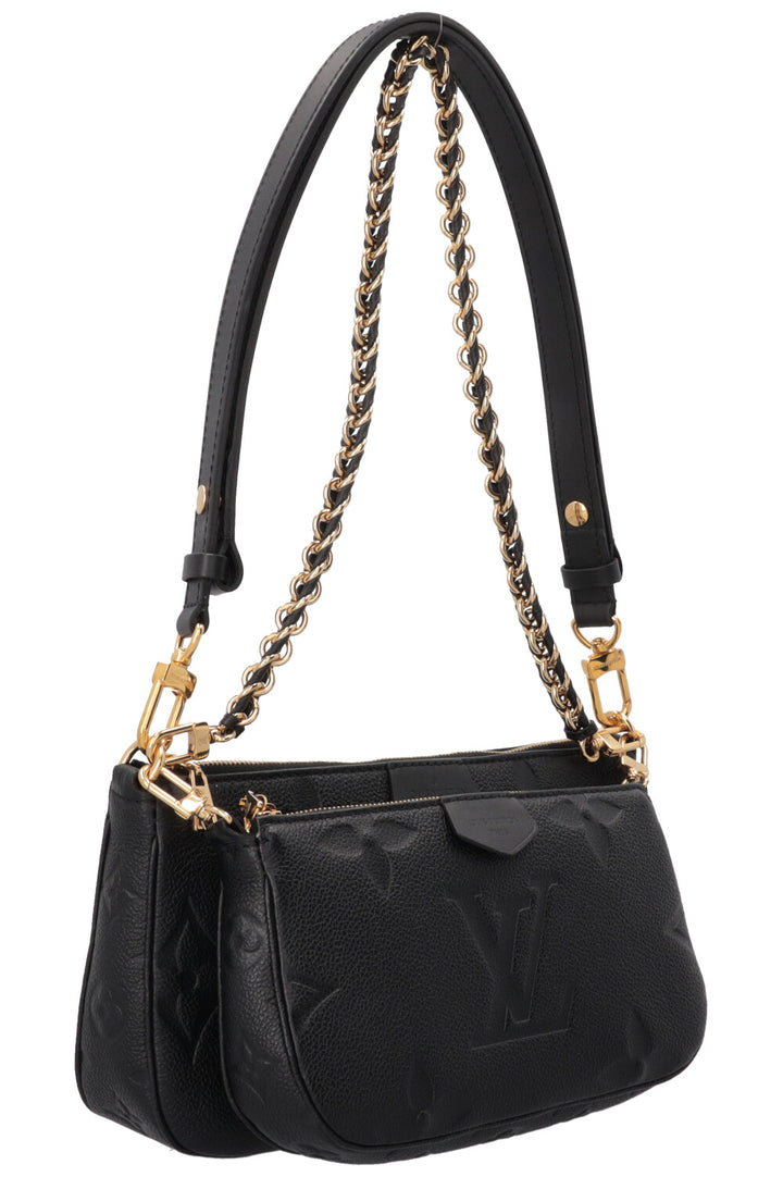 LOUIS VUITTON Multi Pochette Accessoires Cuir Empreinte Noir