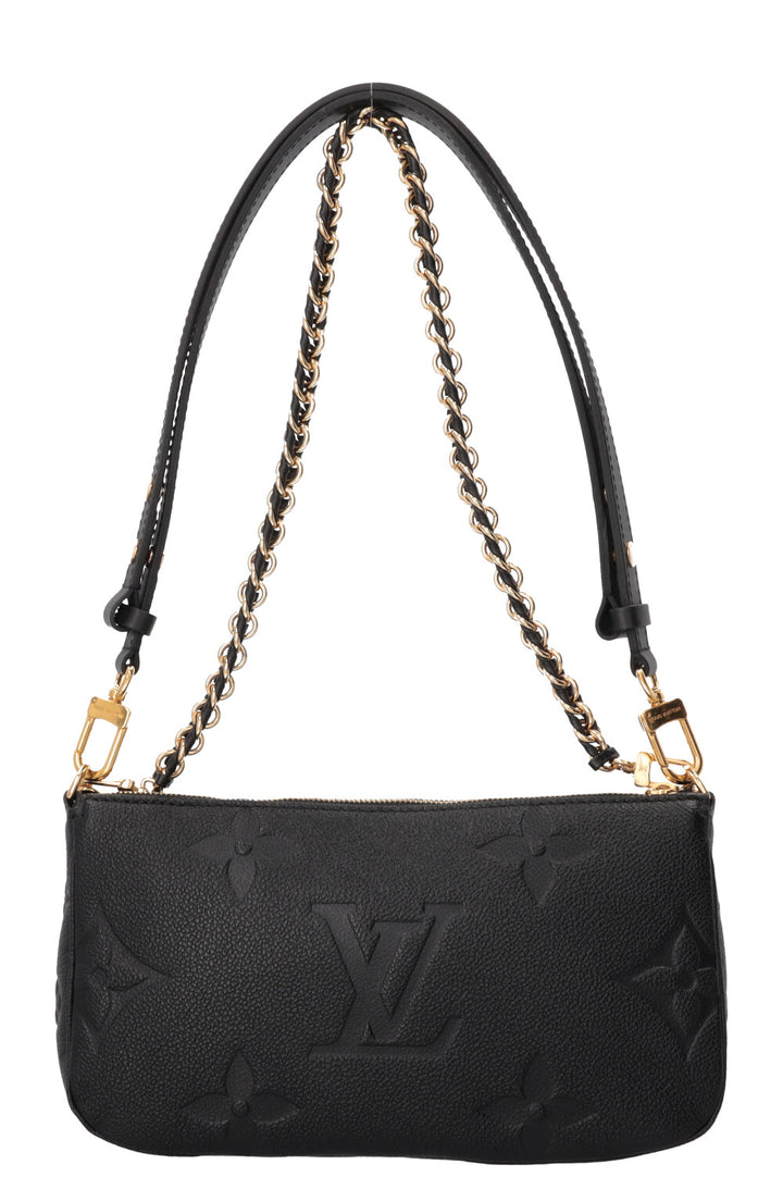 LOUIS VUITTON Multi Pochette Accessoires Cuir Empreinte Noir