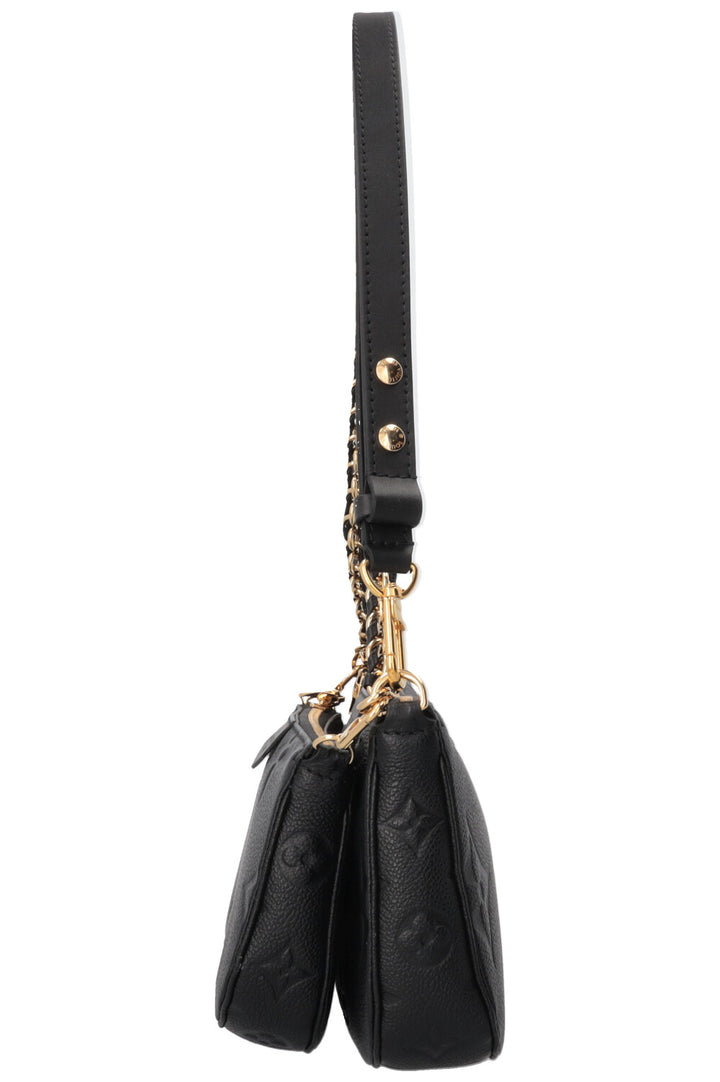 LOUIS VUITTON Multi Pochette Accessoires Cuir Empreinte Noir