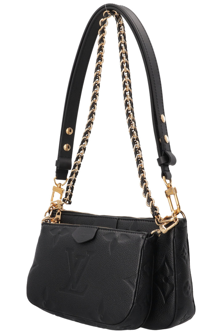 LOUIS VUITTON Multi Pochette Accessoires Cuir Empreinte Noir