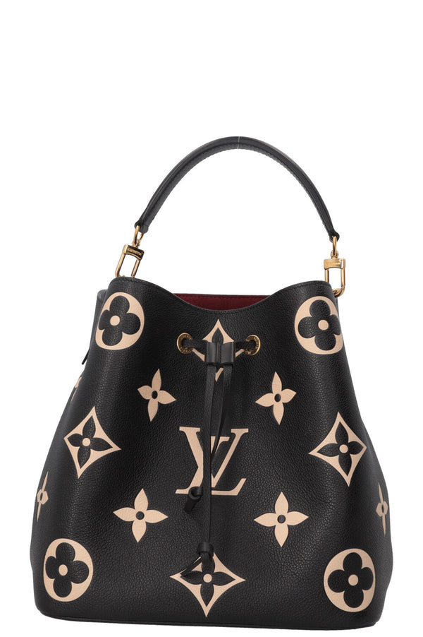 LOUIS VUITTON Néo Noé MM Leather Empreinte Black Beige