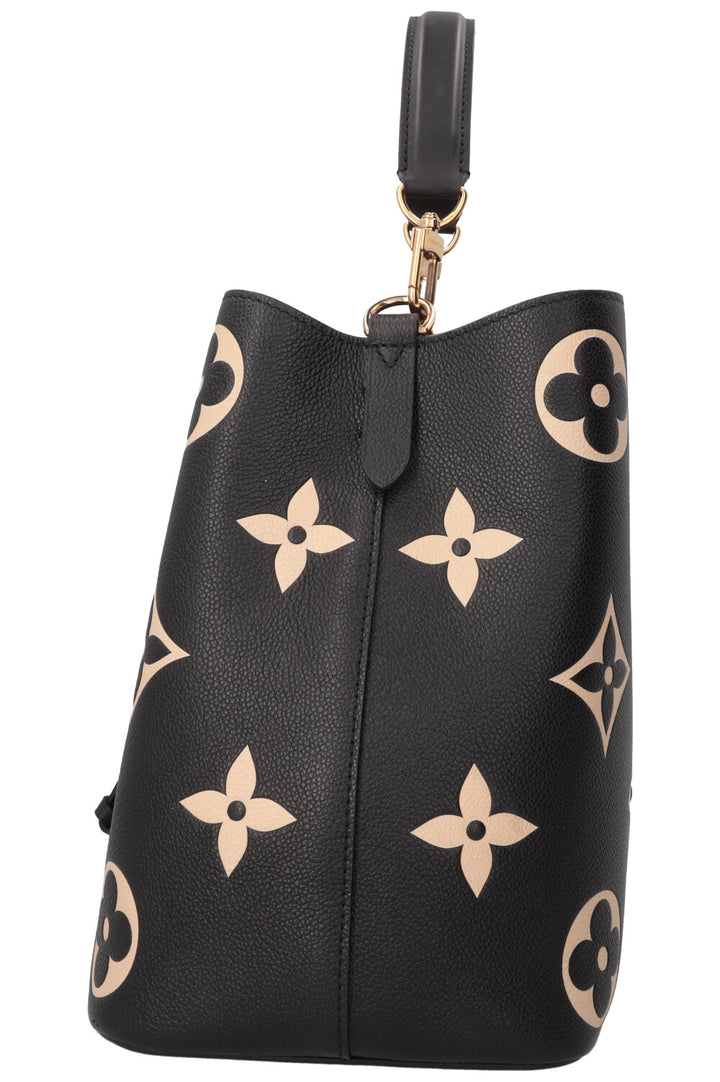 LOUIS VUITTON Néo Noé MM Cuir Empreinte Noir Beige