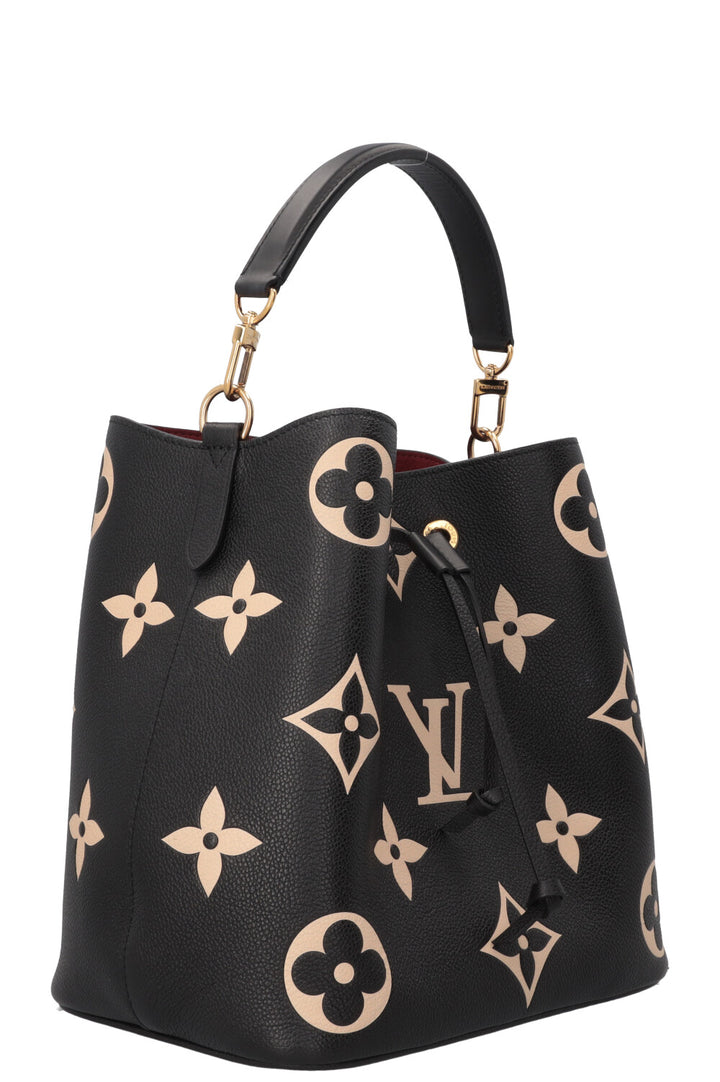 LOUIS VUITTON Néo Noé MM Cuir Empreinte Noir Beige